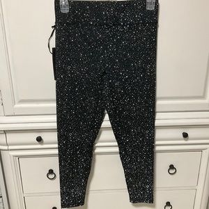 Black Line By Noli Black Ultra Reflective Leggings Women's Large NWT $145 retail